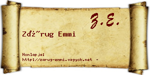 Zárug Emmi névjegykártya